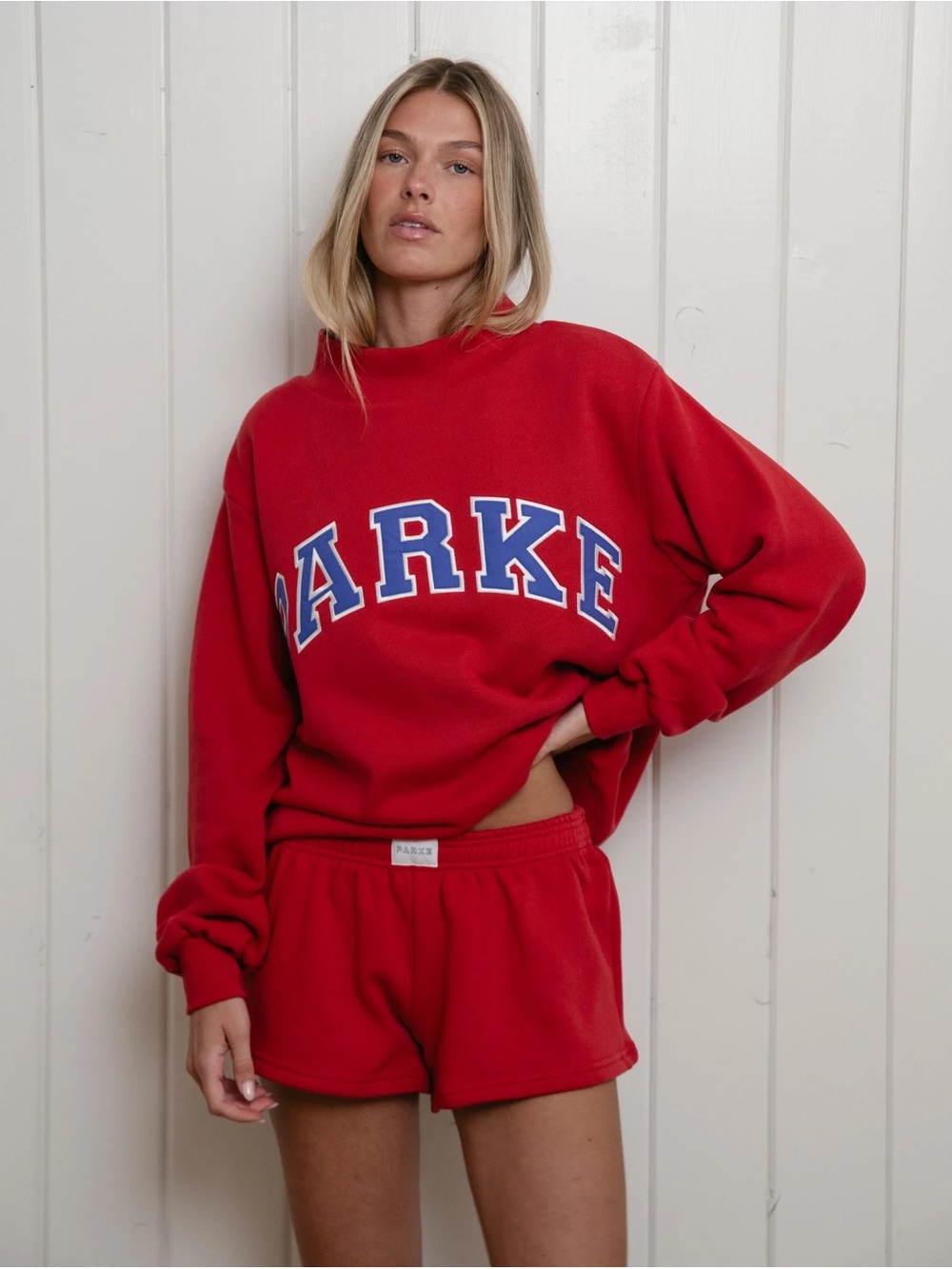 Parker Red Fleece Women’s Shorts